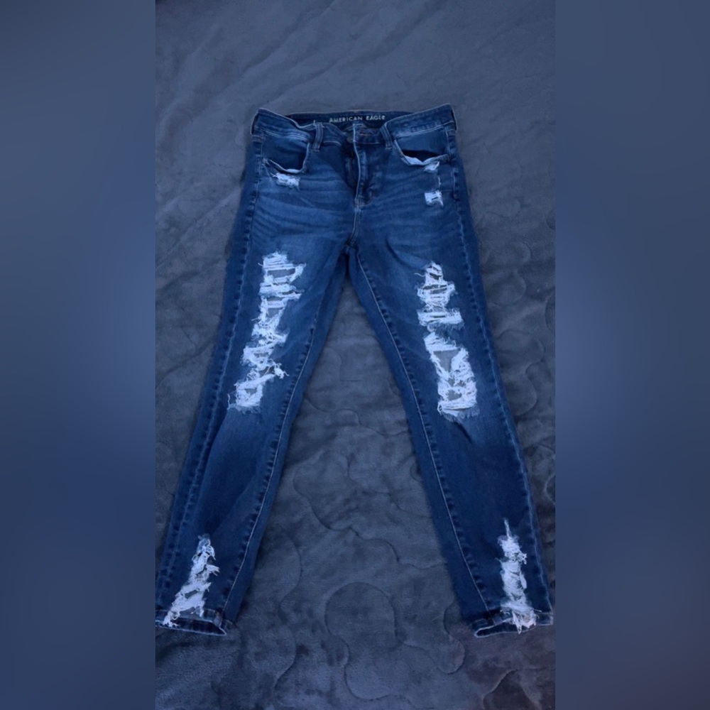 Worn American Eagle hi-rise jeggings. size 12.